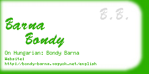 barna bondy business card
